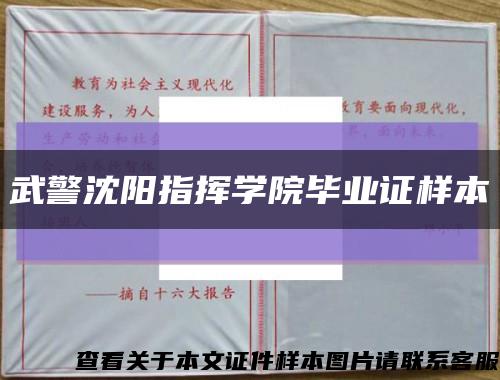 武警沈陽指揮學院畢業證樣本縮略圖