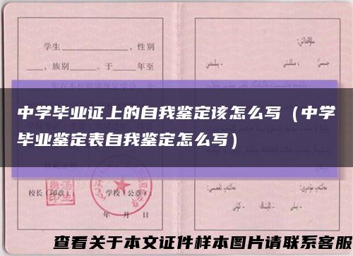 中學畢業證上的自我鑒定該怎么寫（中學畢業鑒定表自我鑒定怎么寫）縮略圖