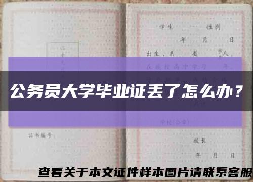 公務員大學畢業證丟了怎么辦？縮略圖