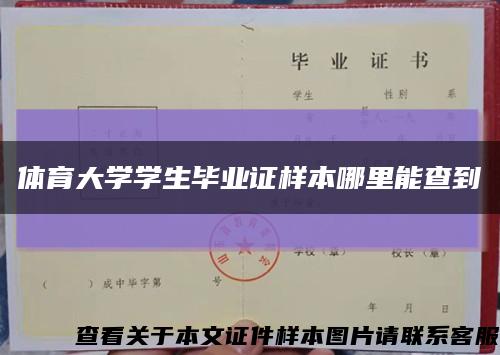 體育大學學生畢業證樣本哪里能查到縮略圖