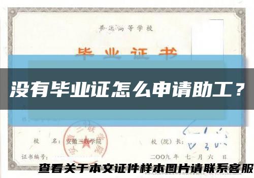 沒有畢業證怎么申請助工？縮略圖