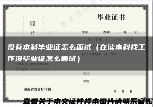 沒有本科畢業證怎么面試（在讀本科找工作沒畢業證怎么面試）縮略圖