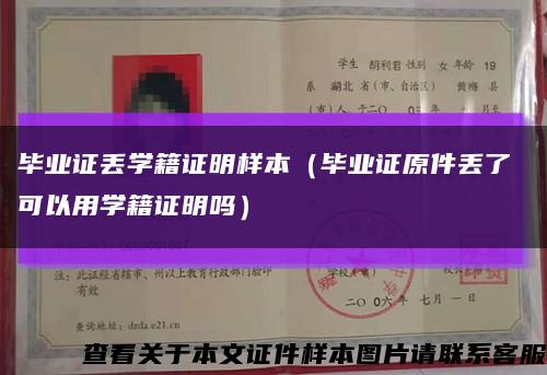 畢業證丟學籍證明樣本（畢業證原件丟了 可以用學籍證明嗎）縮略圖
