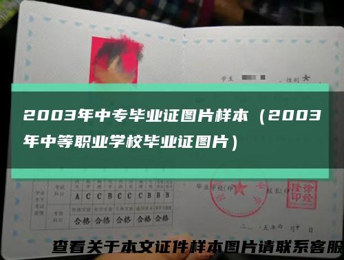 2003年中專畢業證圖片樣本（2003年中等職業學校畢業證圖片）縮略圖