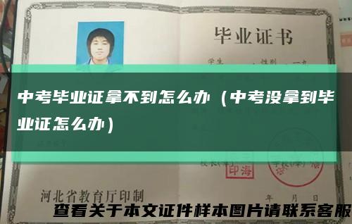 中考畢業證拿不到怎么辦（中考沒拿到畢業證怎么辦）縮略圖