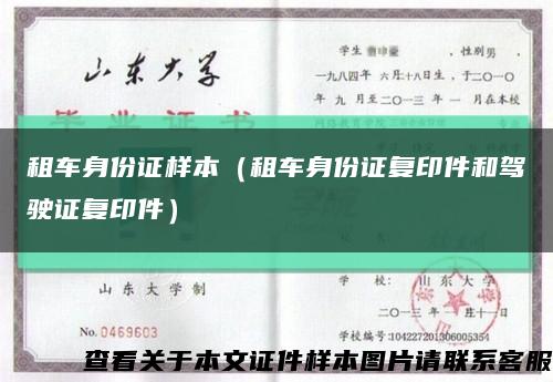 租車身份證樣本（租車身份證復印件和駕駛證復印件）縮略圖