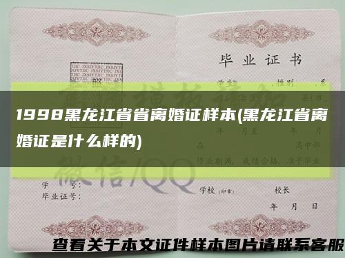 1998黑龍江省省離婚證樣本(黑龍江省離婚證是什么樣的)縮略圖