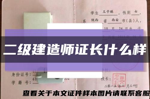 二級建造師證長什么樣縮略圖