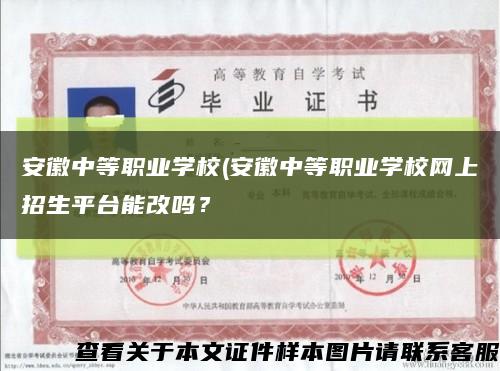 安徽中等職業學校(安徽中等職業學校網上招生平臺能改嗎？縮略圖