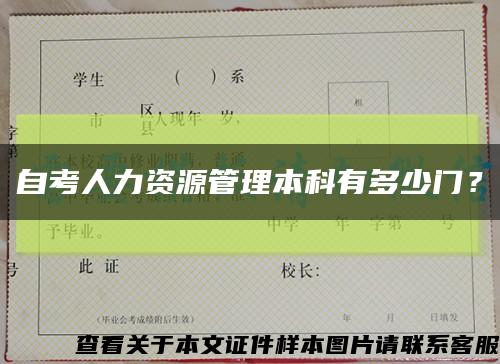 自考人力資源管理本科有多少門？縮略圖