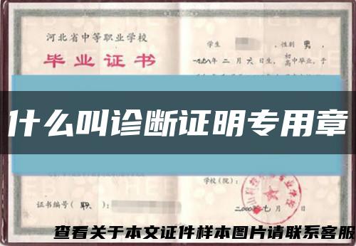 什么叫診斷證明專用章縮略圖
