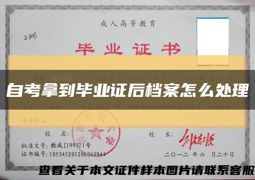 自考拿到畢業證后檔案怎么處理縮略圖