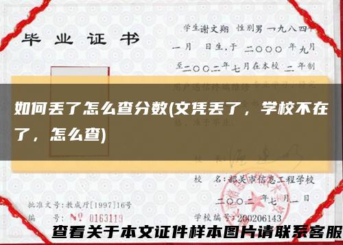 如何丟了怎么查分數(文憑丟了，學校不在了，怎么查)縮略圖
