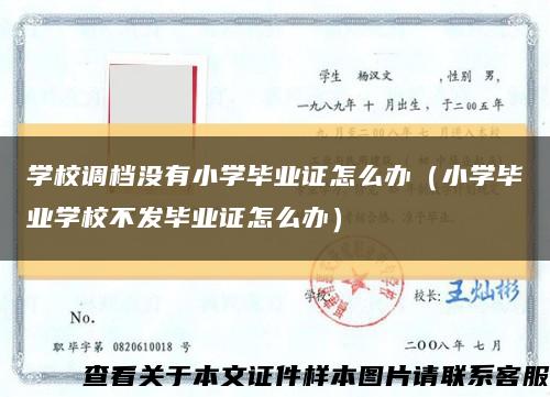學校調檔沒有小學畢業證怎么辦（小學畢業學校不發畢業證怎么辦）縮略圖