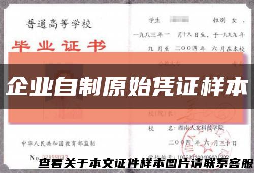 企業自制原始憑證樣本縮略圖