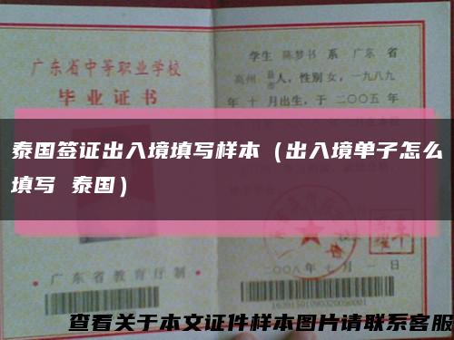 泰國簽證出入境填寫樣本（出入境單子怎么填寫 泰國）縮略圖