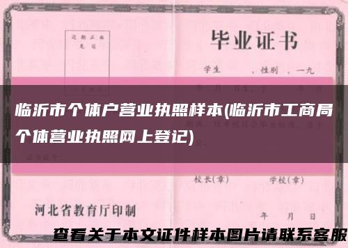 臨沂市個體戶營業執照樣本(臨沂市工商局個體營業執照網上登記)縮略圖