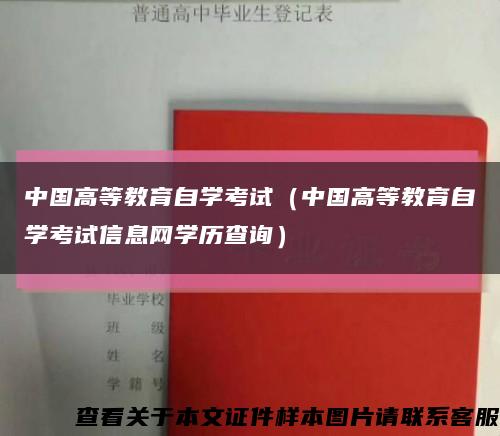 中國高等教育自學考試（中國高等教育自學考試信息網學歷查詢）縮略圖