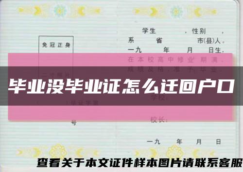 畢業沒畢業證怎么遷回戶口縮略圖