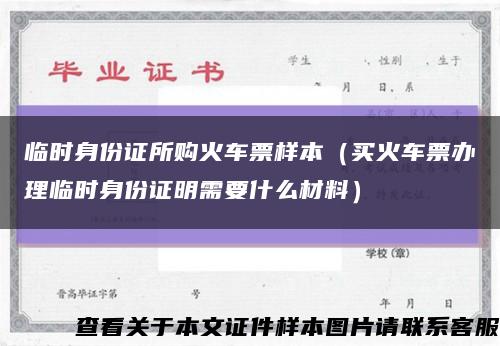 臨時身份證所購火車票樣本（買火車票辦理臨時身份證明需要什么材料）縮略圖