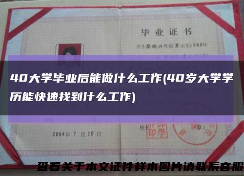 40大學畢業后能做什么工作(40歲大學學歷能快速找到什么工作)縮略圖