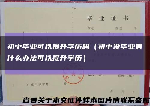 初中畢業可以提升學歷嗎（初中沒畢業有什么辦法可以提升學歷）縮略圖