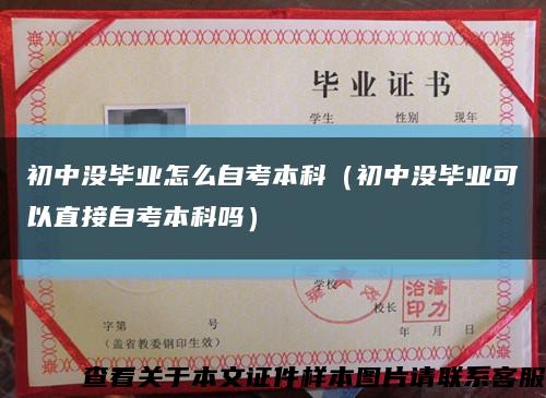 初中沒畢業怎么自考本科（初中沒畢業可以直接自考本科嗎）縮略圖