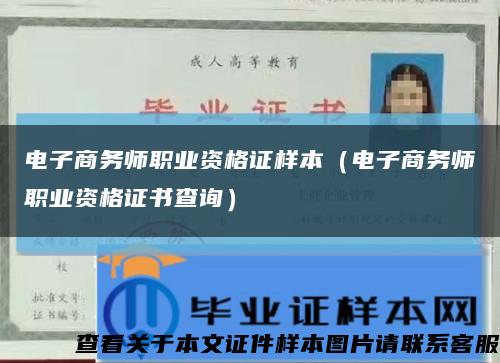 電子商務師職業資格證樣本（電子商務師職業資格證書查詢）縮略圖