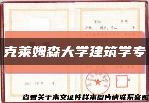 克萊姆森大學建筑學?？s略圖