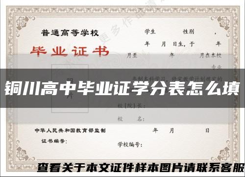 銅川高中畢業證學分表怎么填縮略圖