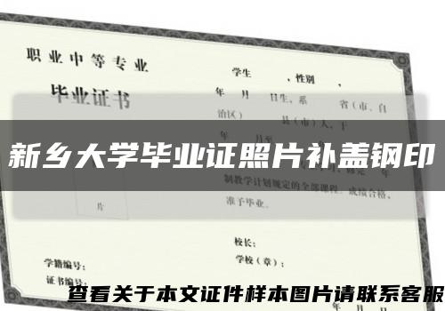 新鄉大學畢業證照片補蓋鋼印縮略圖