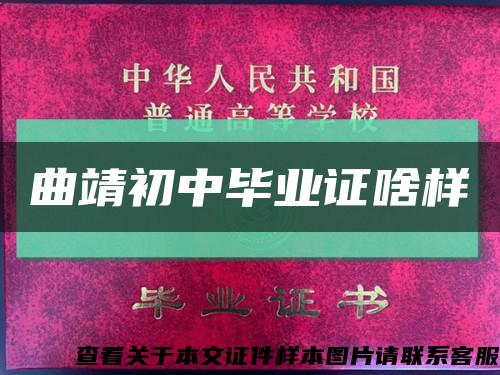 曲靖初中畢業證啥樣縮略圖
