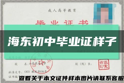 海東初中畢業證樣子縮略圖