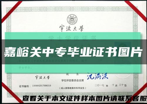 嘉峪關中專畢業證書圖片縮略圖