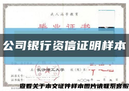 公司銀行資信證明樣本縮略圖