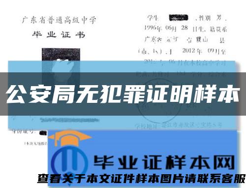 公安局無犯罪證明樣本縮略圖