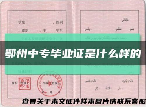 鄂州中專畢業證是什么樣的縮略圖