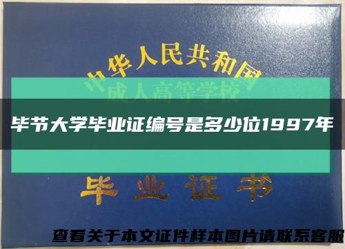 畢節大學畢業證編號是多少位1997年縮略圖