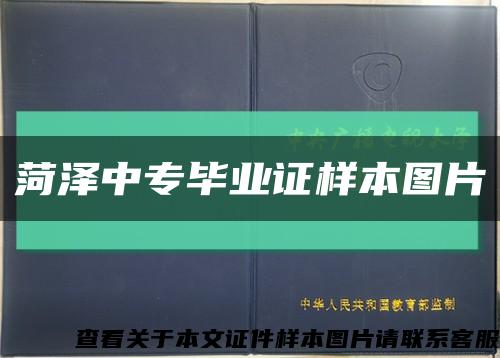 菏澤中專畢業證樣本圖片縮略圖