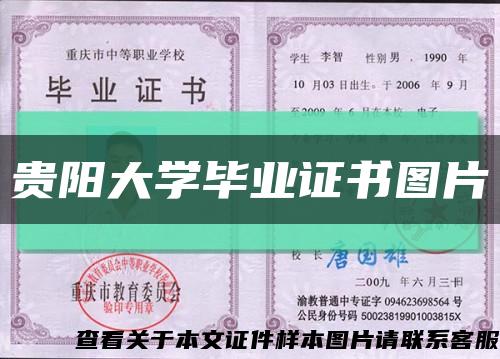 貴陽大學畢業證書圖片縮略圖