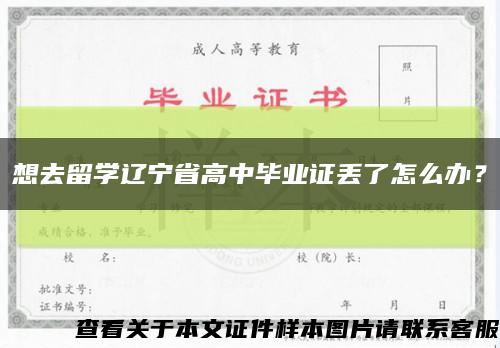 想去留學遼寧省高中畢業證丟了怎么辦？縮略圖