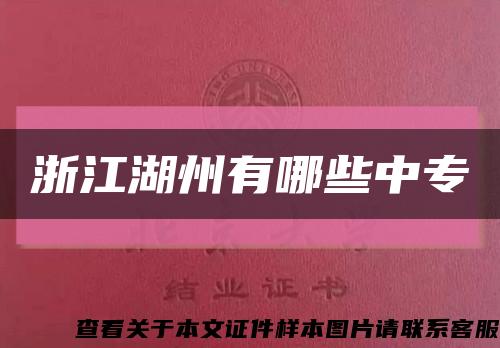 浙江湖州有哪些中?？s略圖