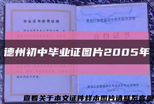德州初中畢業證圖片2005年縮略圖