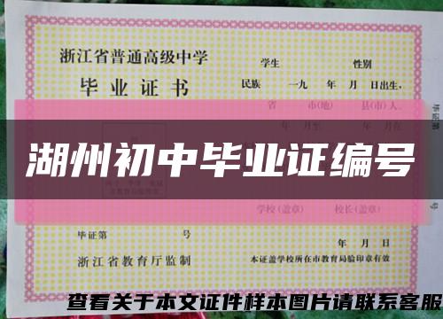 湖州初中畢業證編號縮略圖