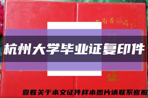 杭州大學畢業證復印件縮略圖
