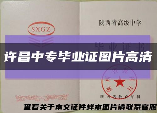 許昌中專畢業證圖片高清縮略圖