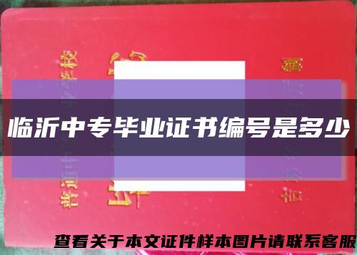 臨沂中專畢業證書編號是多少縮略圖