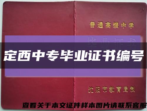 定西中專畢業證書編號縮略圖