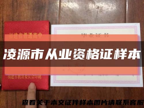 凌源市從業資格證樣本縮略圖