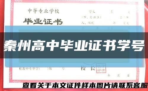 秦州高中畢業證書學號縮略圖